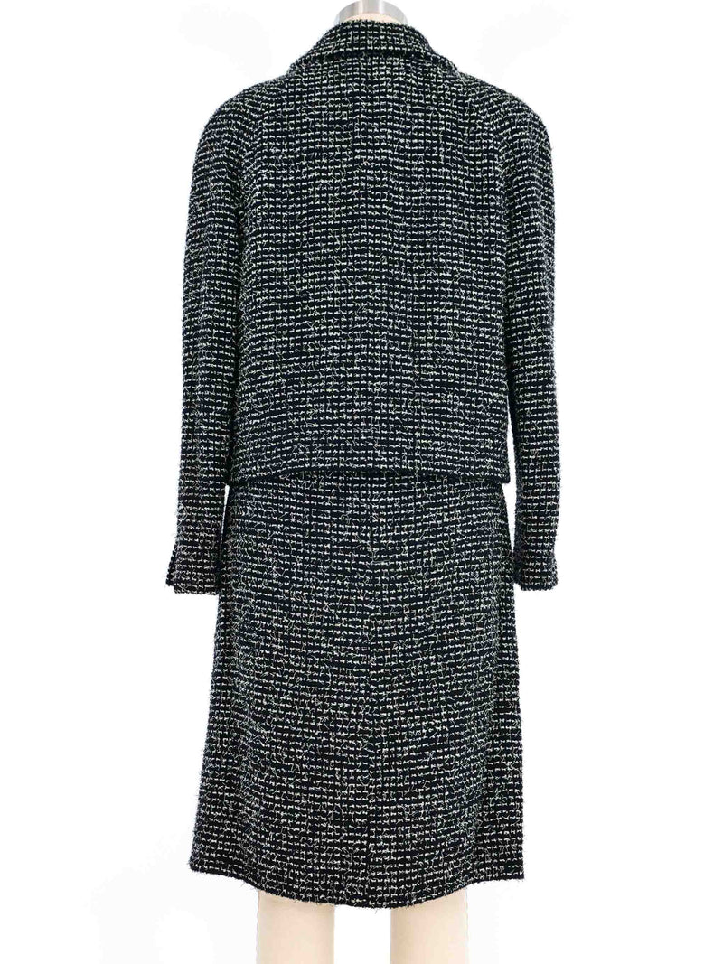 2000s Chanel Black And White Tweed Skirt Suit Suit arcadeshops.com