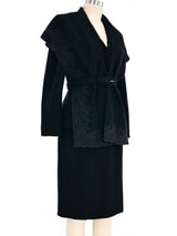 1998 Christian Dior Lace Trim Wrap Skirt And Jacket Ensemble Suit arcadeshops.com