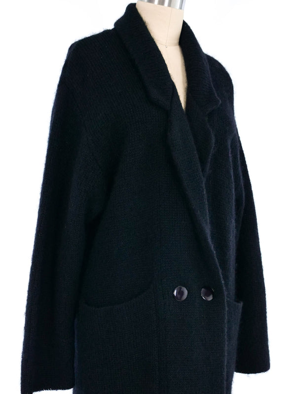 Black Knit Oversized Duster Outerwear arcadeshops.com