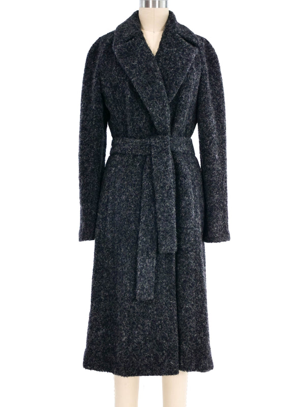 1990s Calvin Klein Collection Graphite Boucle Coat Outerwear arcadeshops.com