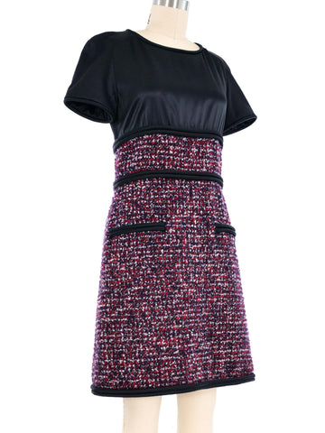 green emerald velvet dress Chanel Silk and Tweed Dress
