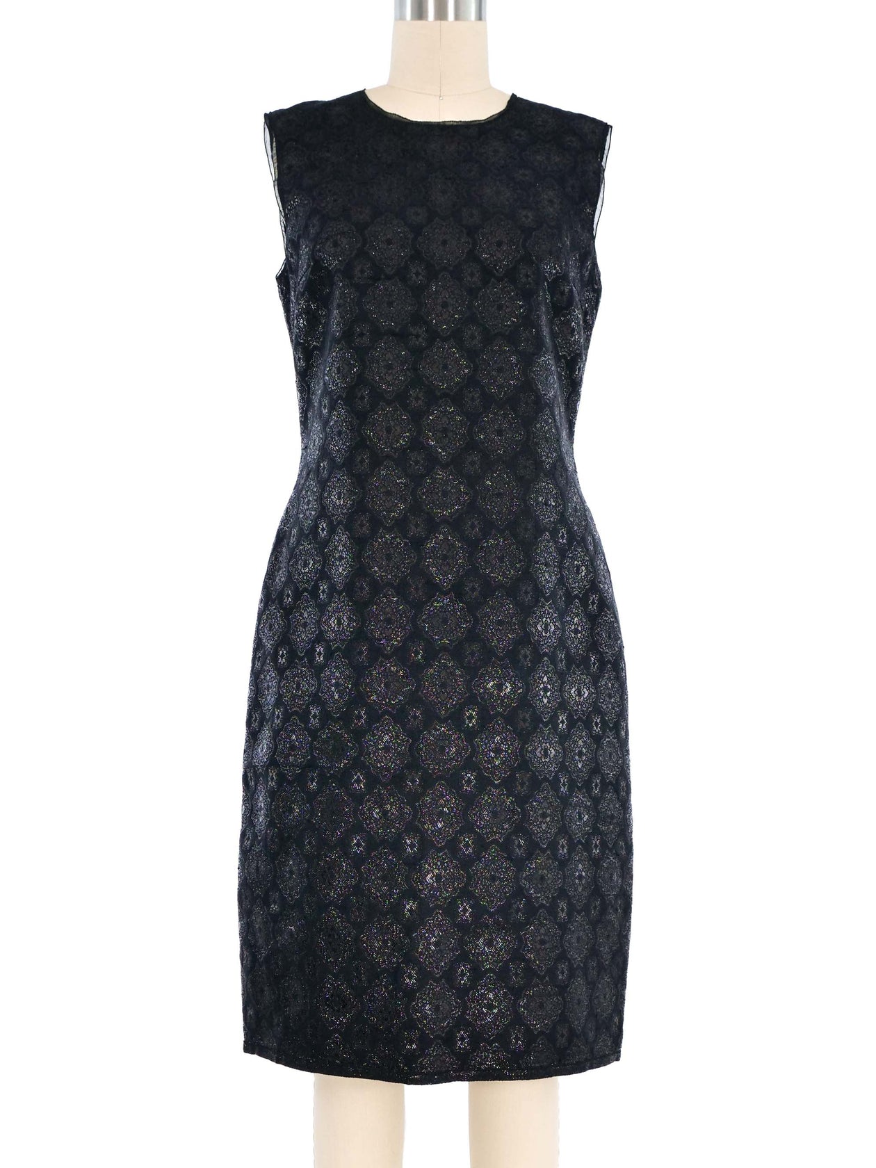 Prada Metallic Brocade Sheath Dress Prada Metallic Brocade Sheath Dress