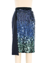 Louis Vuitton Sequin Embellished Pinstripe Skirt Bottom arcadeshops.com