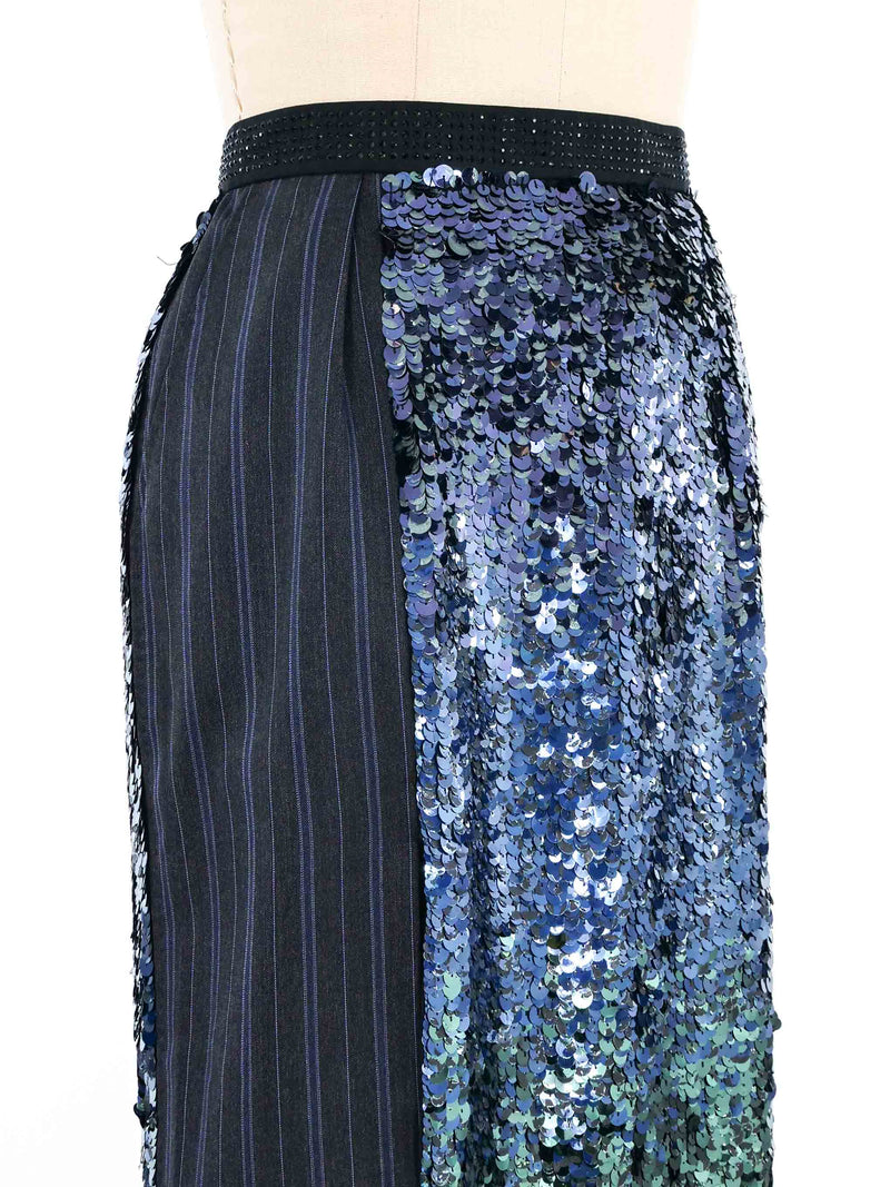 Louis Vuitton Sequin Embellished Pinstripe Skirt Bottom arcadeshops.com