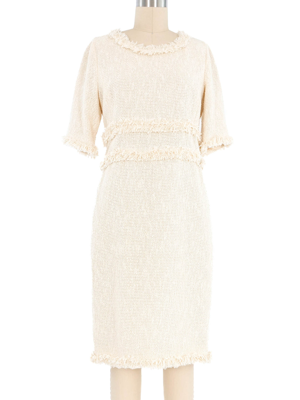 Chanel Cream Tweed Dress