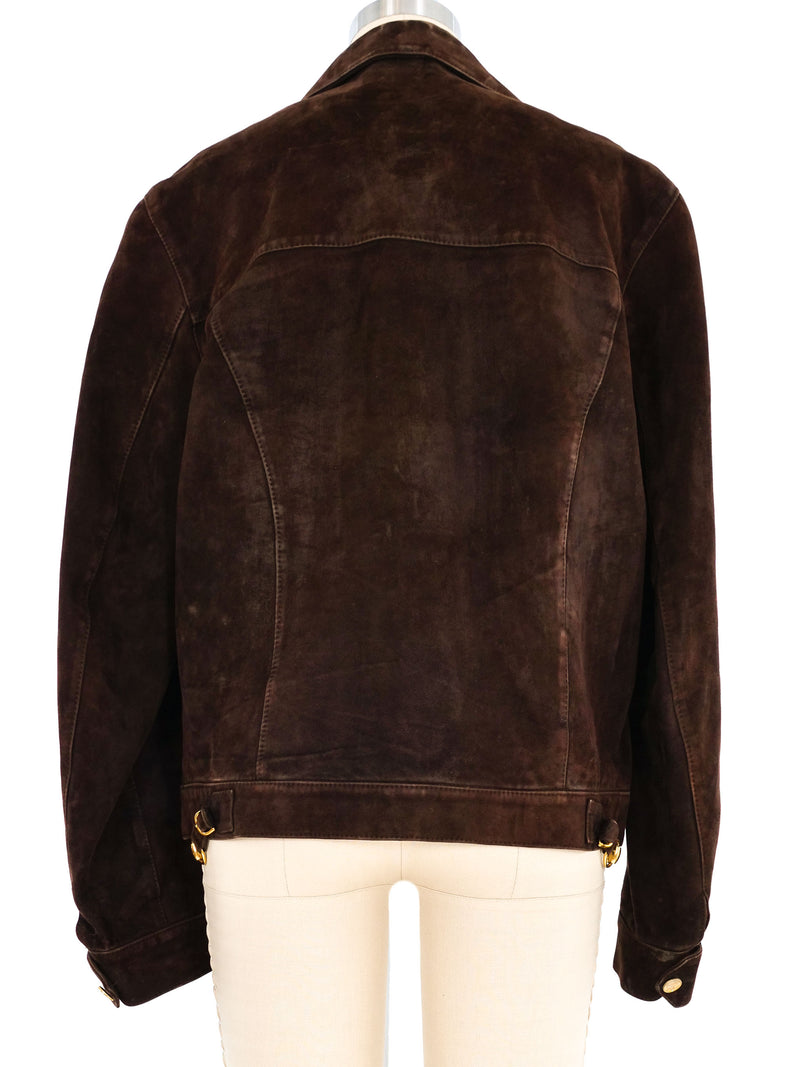 1980s Gucci Suede Horsebit Jacket Jacket arcadeshops.com