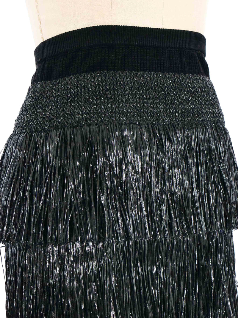 Yves Saint Laurent Raffia Fringe Skirt Bottom arcadeshops.com