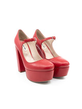 Miu Miu Red Leather Platform Mary Janes, 37 Shoes arcadeshops.com