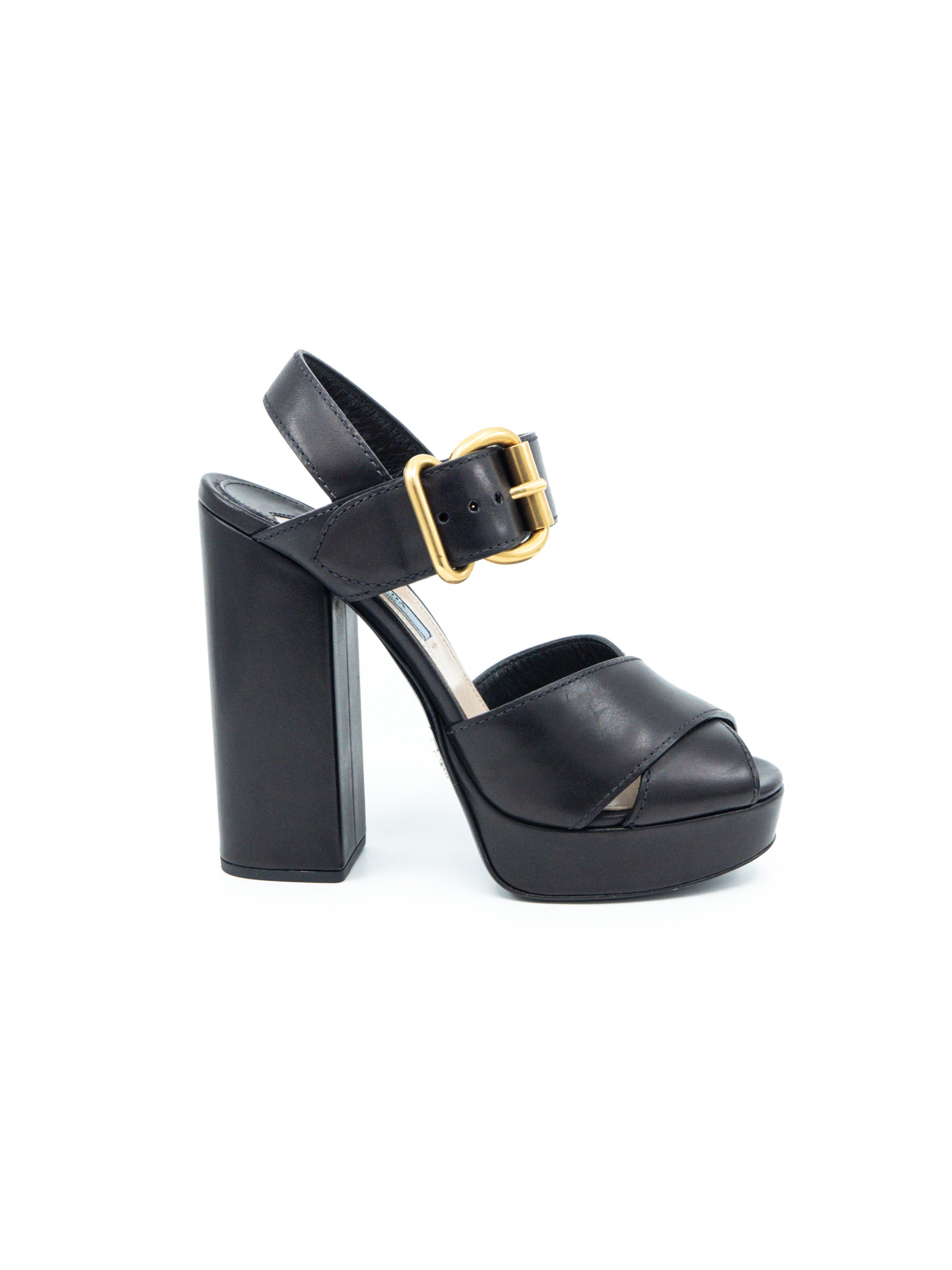 Prada Leather Platform Heels, 37.5