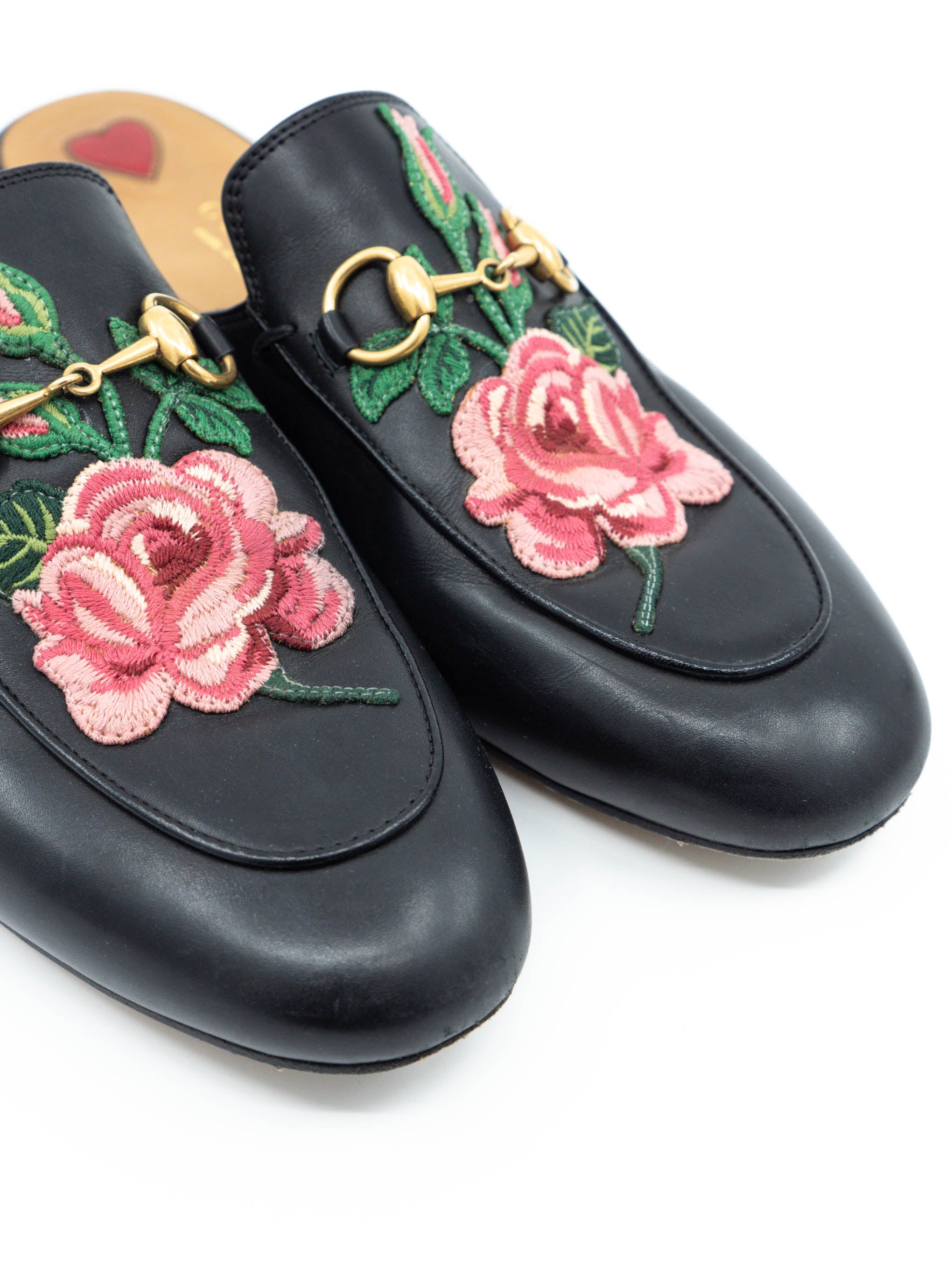 Gucci princetown discount embroidered leather slipper