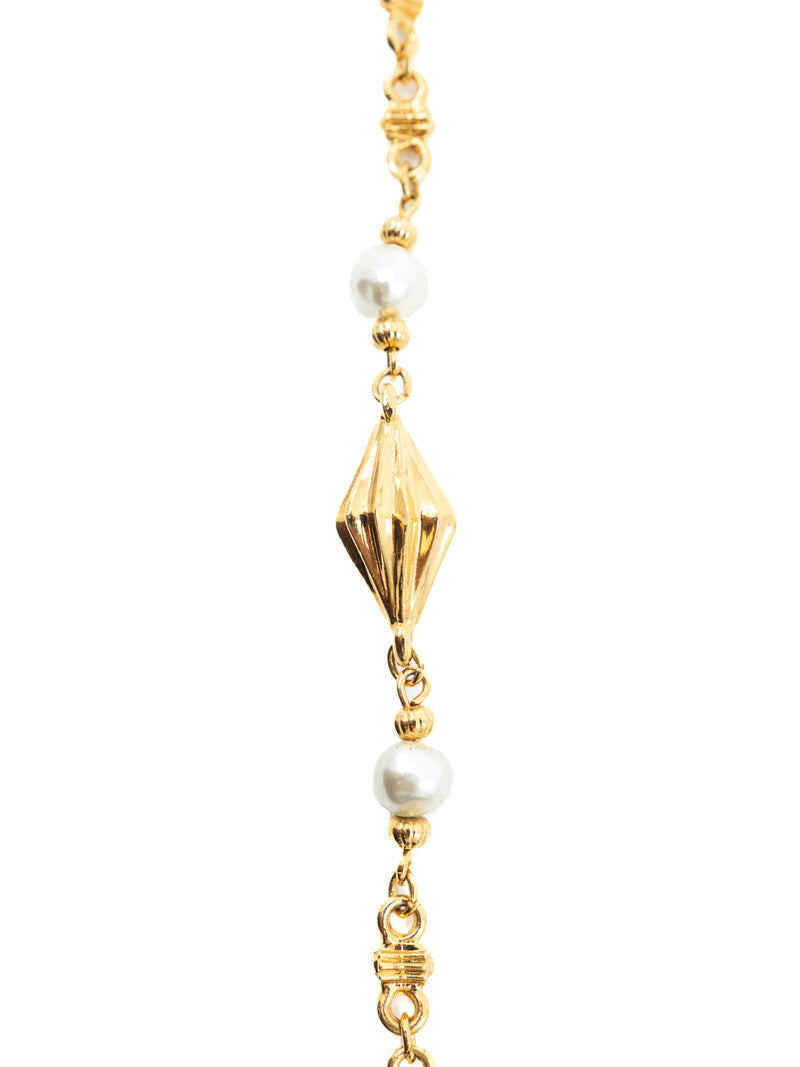 St John Goldtone Pearl Bead Necklace Jewelry arcadeshops.com