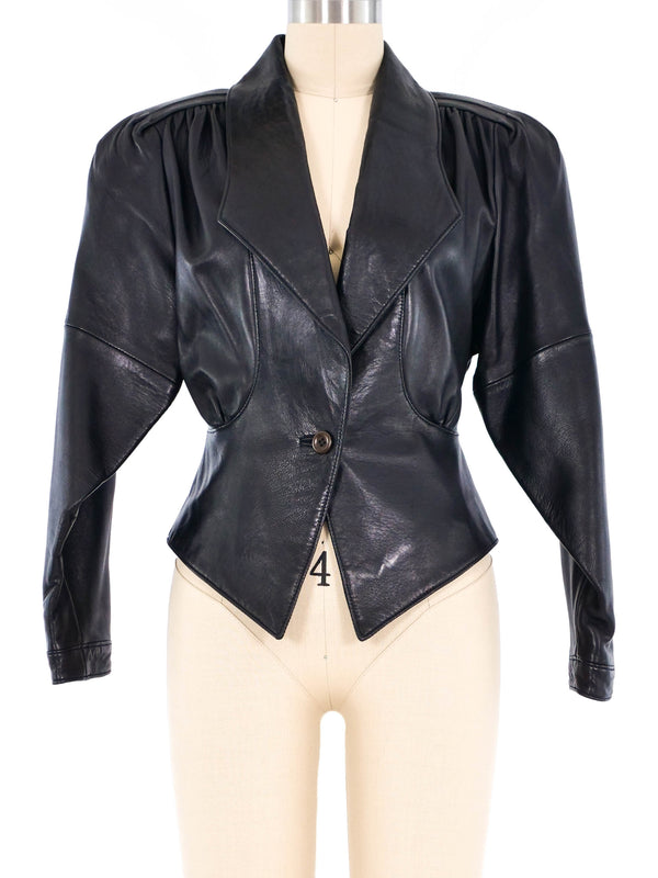 1980s Angular Leather Jacket Jacket arcadeshops.com