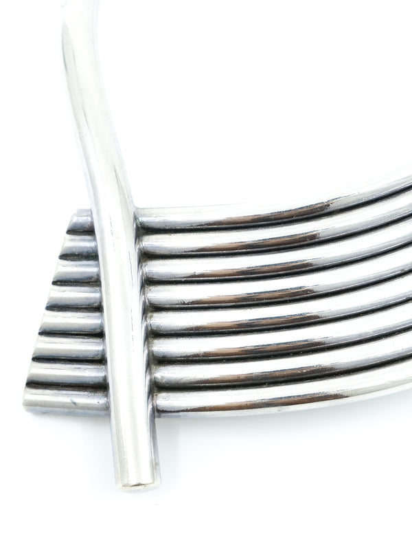 Modernist Sterling Structured Necklace Jewelry arcadeshops.com