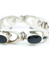Mexican Sterling Onyx Link Bracelet Jewelry arcadeshops.com
