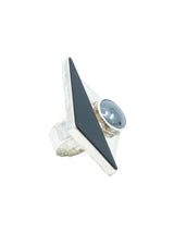 Modernist Geometric Onyx And Hematite Ring Jewelry arcadeshops.com