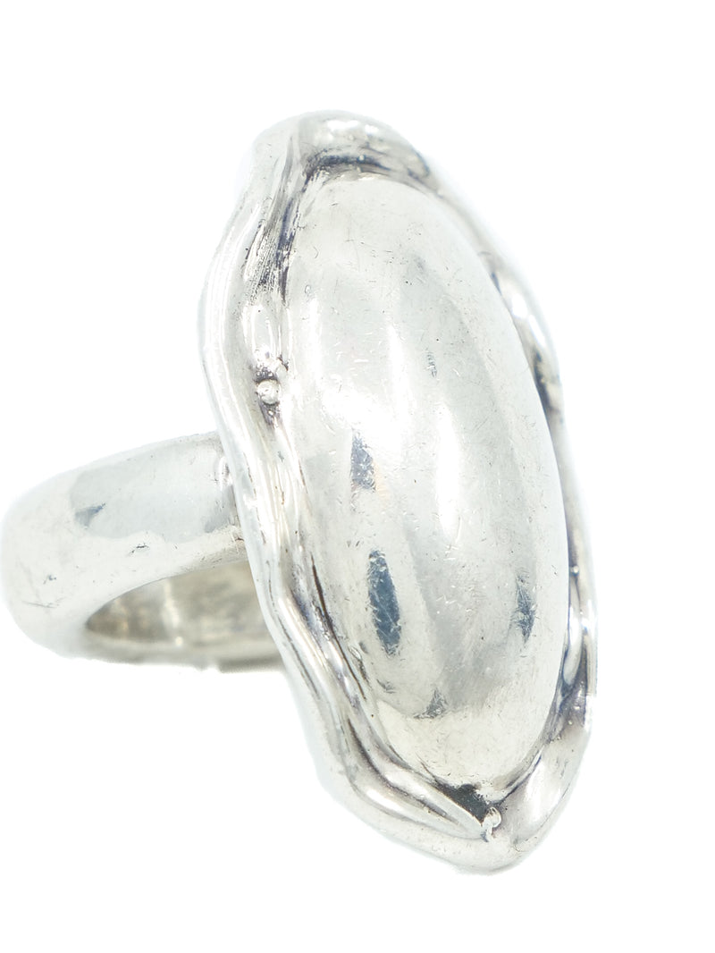 Modernist Oversized Sterling Oval Ring Jewelry arcadeshops.com