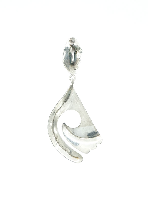 Modernist Sterling Silver Scroll Earrings Jewelry arcadeshops.com