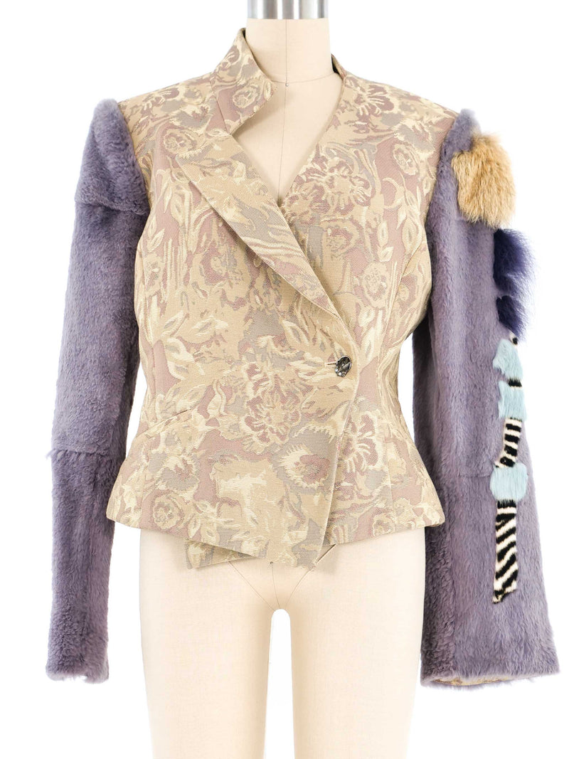 2001 Christian Lacroix Fur Trimmed Brocade Jacket Jacket arcadeshops.com