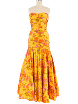 Bruce Oldfield Floral Taffeta Gown and Bolero Jacket Ensemble Suit arcadeshops.com