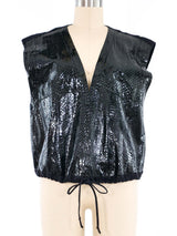 Snakeskin Drawstring Vest Jacket arcadeshops.com