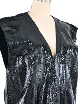 Snakeskin Drawstring Vest Jacket arcadeshops.com