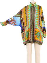 1992 Gianni Versace Printed Silk Shirt Top arcadeshops.com