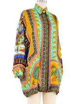 1992 Gianni Versace Printed Silk Shirt Top arcadeshops.com