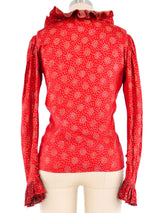 Yves Saint Laurent Metallic Ruffle Top Top arcadeshops.com