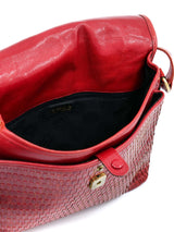 Fendi Red Woven Leather Bag Accessory arcadeshops.com