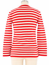 Yves Saint Laurent Red Striped Cardigan Jacket arcadeshops.com