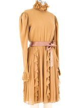 Bill Blass Ruffled Silk Dress Dress arcadeshops.com