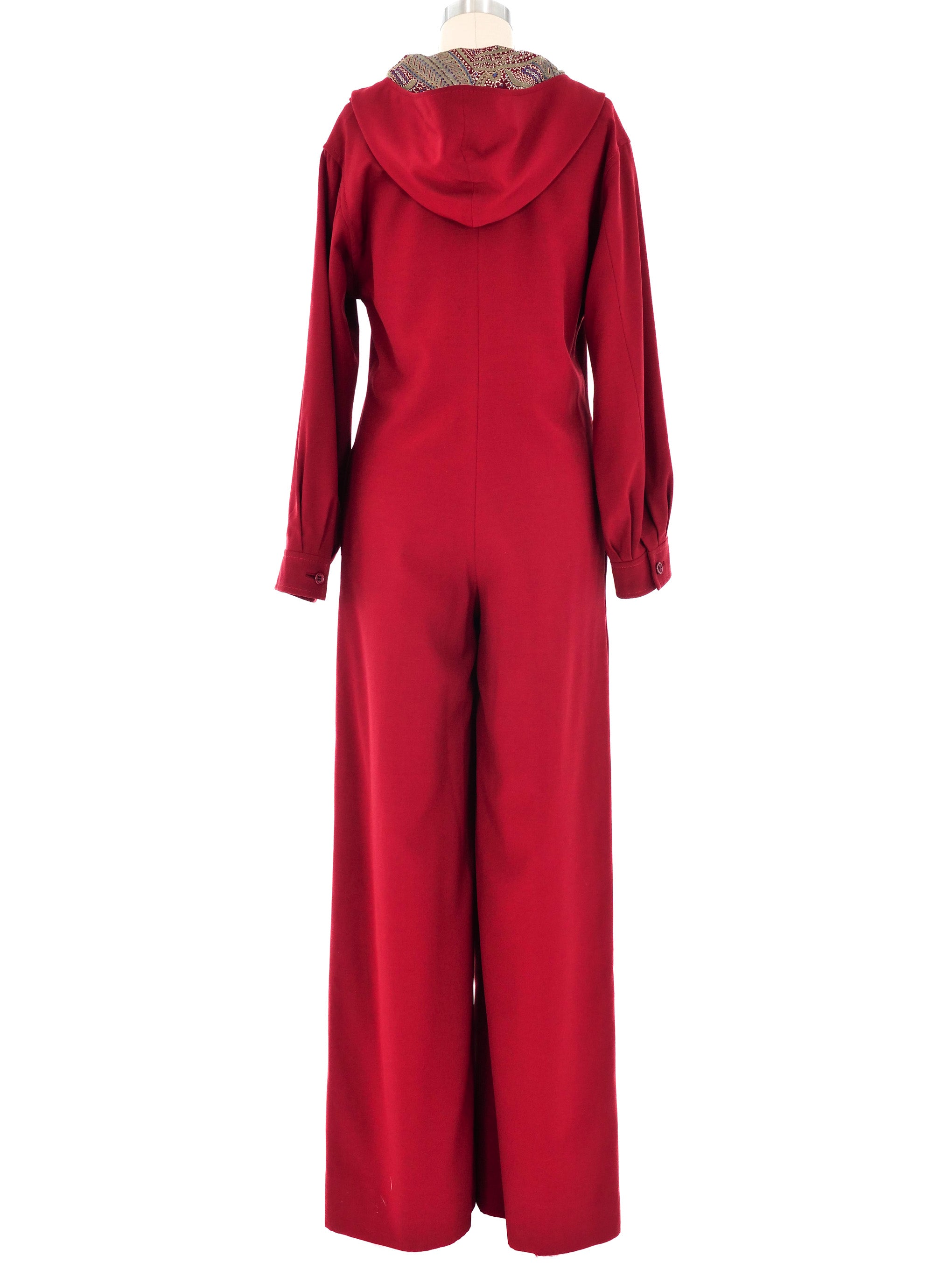 Red jumpsuit sales with hood