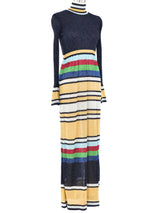 Metallic Color Block Rib Knit Maxi Dress Dress arcadeshops.com