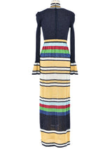 Metallic Color Block Rib Knit Maxi Dress Dress arcadeshops.com