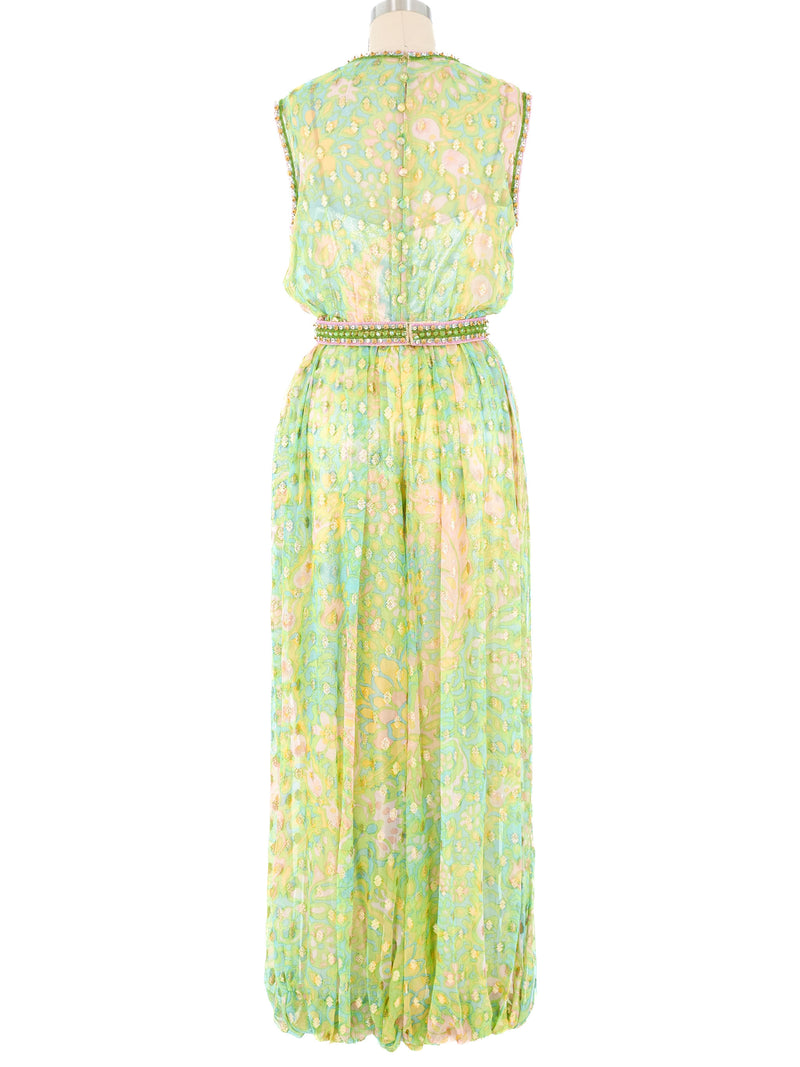 Mollie Parnis Metallic Belted Jumpsuit Jumpsuit arcadeshops.com