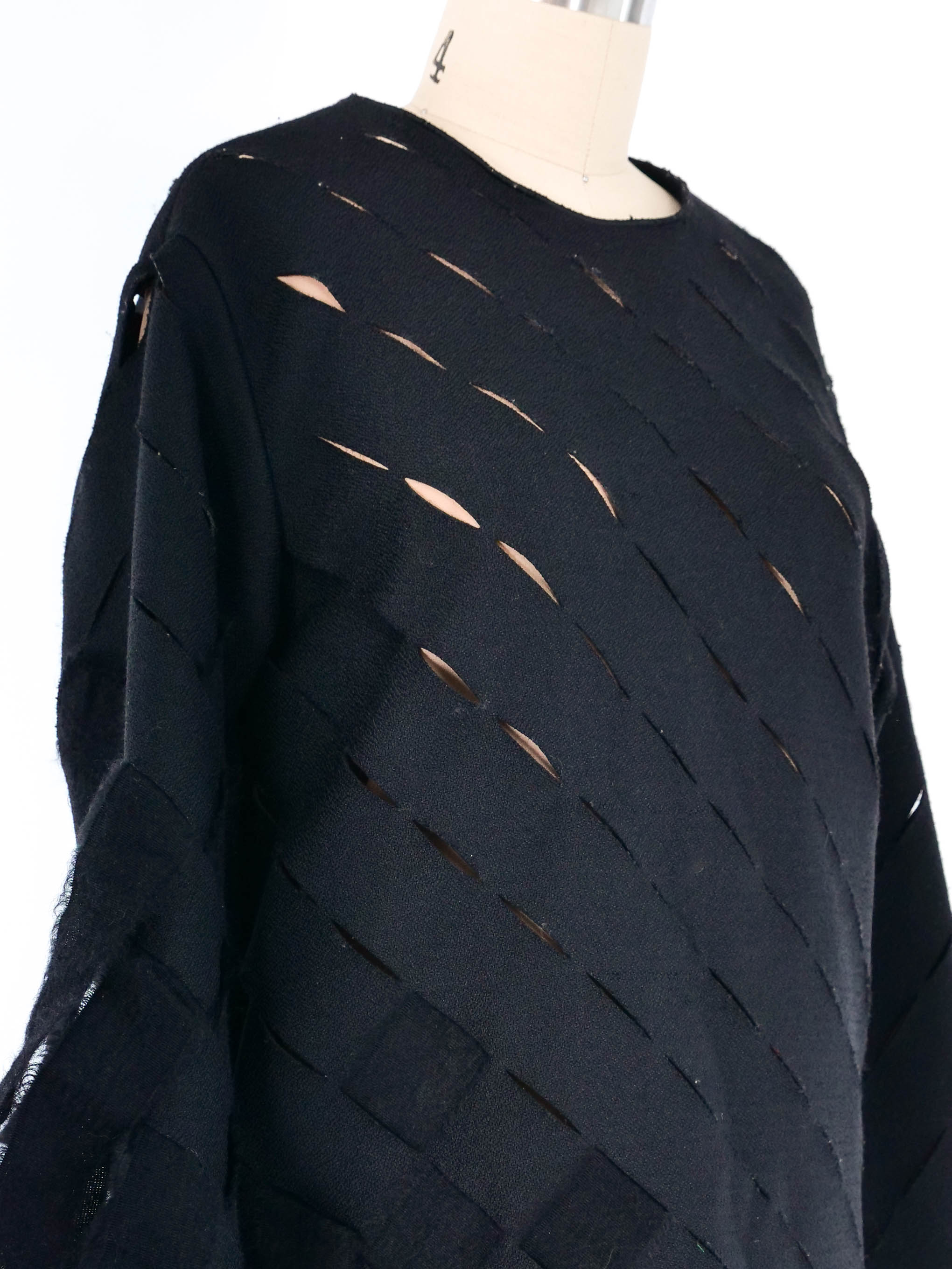 JUNYA WATANABE COMME de GARCONS フレア リネン Junya Watanabe Comme des Garcons Cutout Fringe Dress