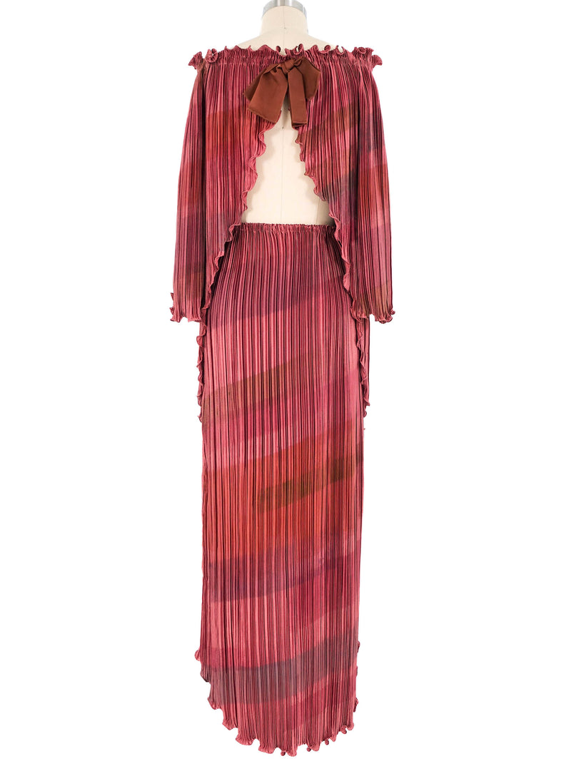 Off The Shoulder Rose Plisse Ensemble Suit arcadeshops.com