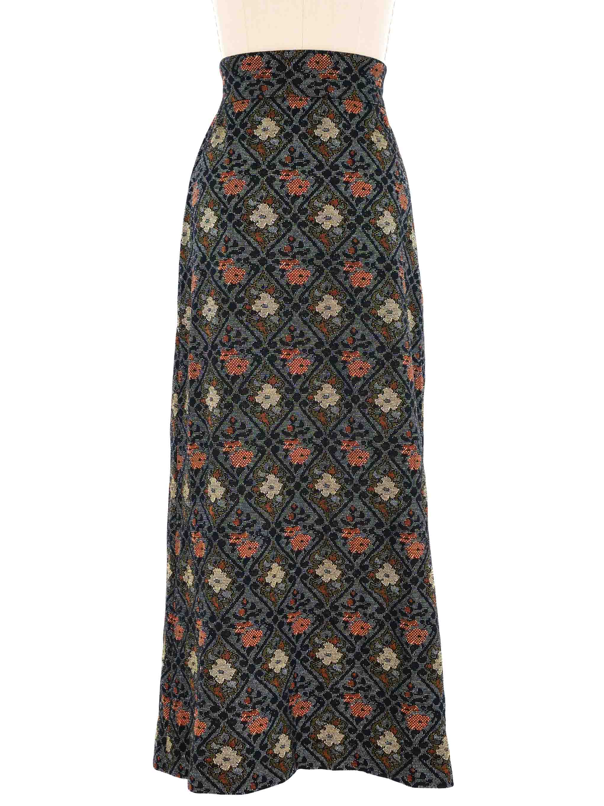 Floral midi outlet skirt 1970