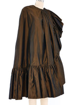 Victor Costa Bronze Ruffled Cape Outerwear arcadeshops.com