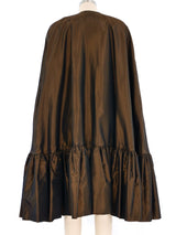 Victor Costa Bronze Ruffled Cape Outerwear arcadeshops.com