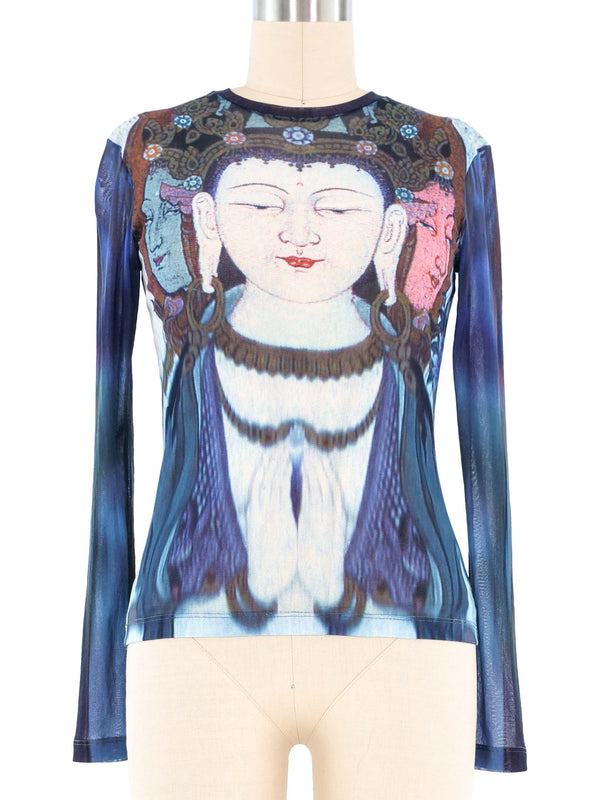 Vivienne Tam Mesh Buddha Long Sleeve Top Top arcadeshops.com
