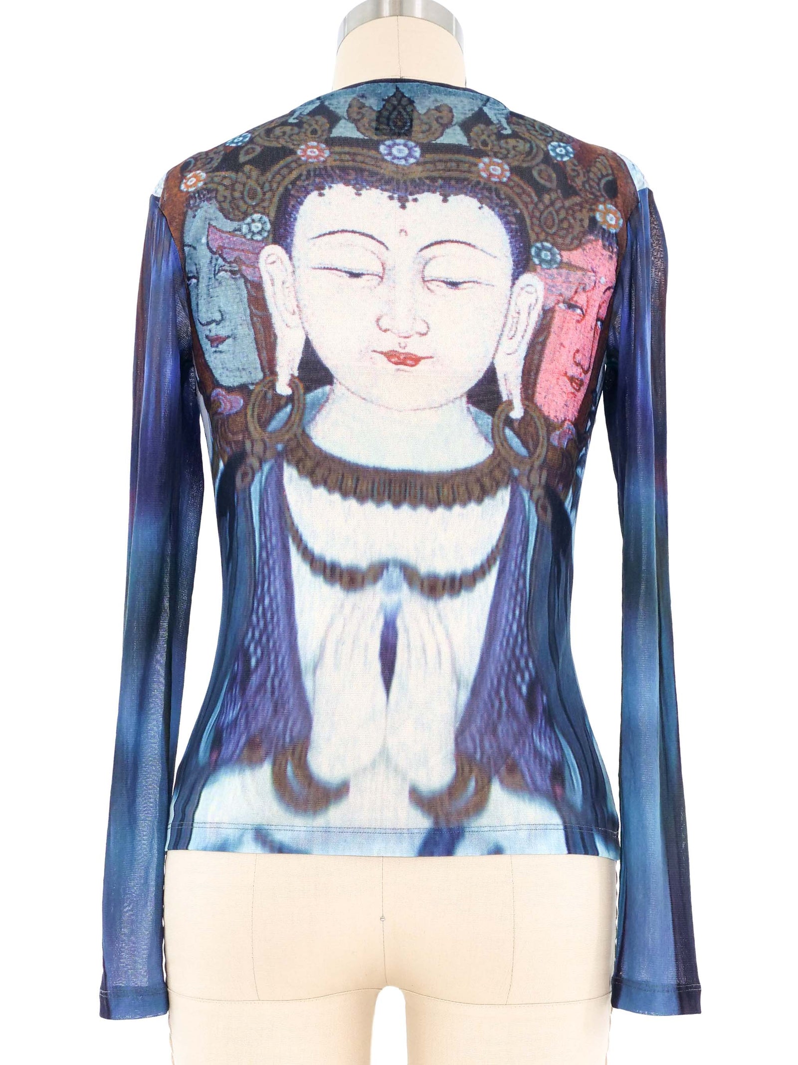 Vivienne Tam Mesh Buddha Long Sleeve Top