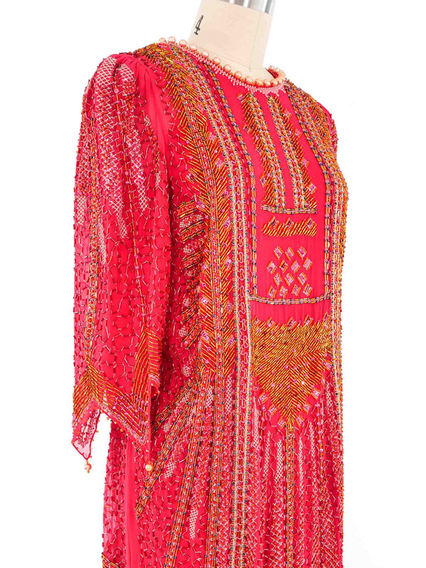 Zandra Rhodes Fully Embellished Silk Gown Dress arcadeshops.com