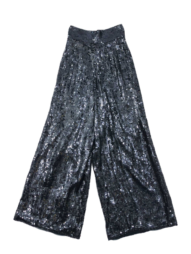 Black Sequin Palazzo Pants Bottom arcadeshops.com