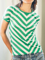 Kelly Green Chevron Striped Tee T-Shirt arcadeshops.com