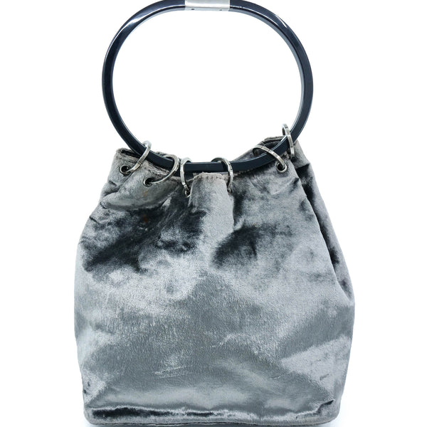 1999 Gucci Silver Velvet Ring Handle Bag