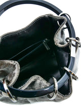 1999 Gucci Silver Velvet Ring Handle Bag Accessory arcadeshops.com