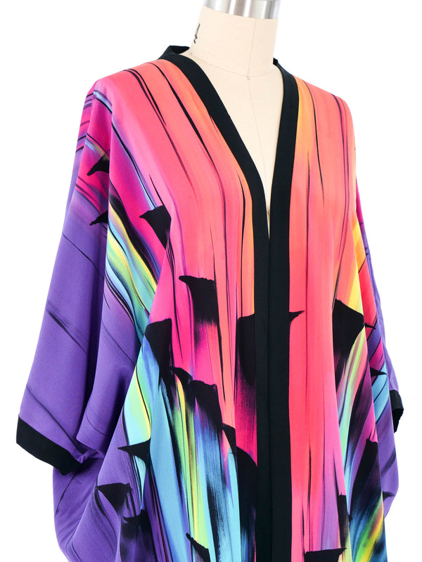 Yolanda Hand Painted Silk Robe Jacket arcadeshops.com