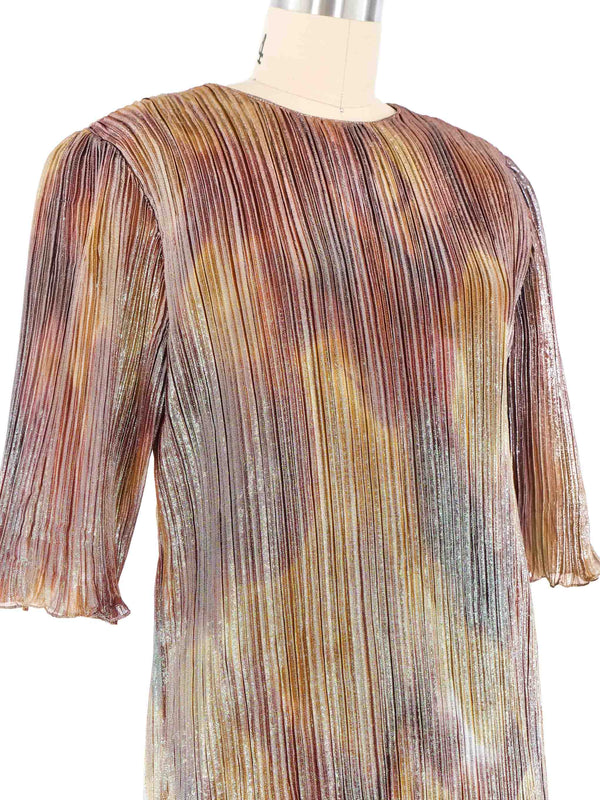 Judy Hornby Pleated Metallic Layered Dress Dress arcadeshops.com