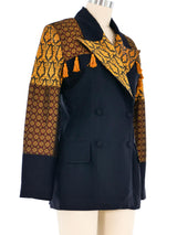 Plein Sud Jacquard Patchwork Blazer Jacket arcadeshops.com